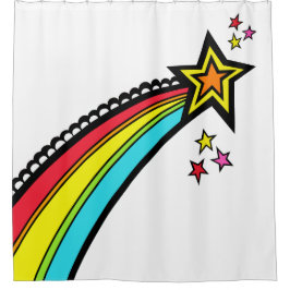 Rainbow Shooting Star Space Douchegordijn