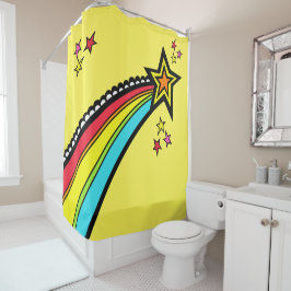 Rainbow Shooting Star Space Douchegordijn