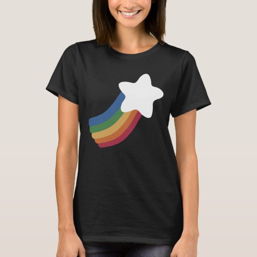 Rainbow Shooting Star T-shirt (Voorkant)