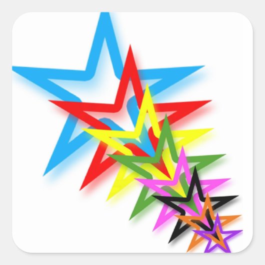 Rainbow Shooting Stars Sticker (Voorkant)