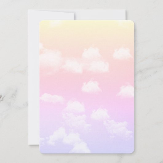 RAINBOW SHOWER CLOUD / BABY SHOWER KAART (Achterkant)