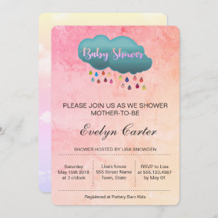 RAINBOW SHOWER CLOUD / BABY SHOWER KAART