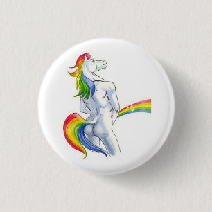 Rainbow Showers Ronde Button 3,2 Cm