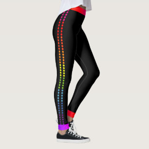 Rainbow Side Stippen / Afsnijden op zwart (of kleu Leggings