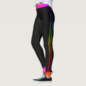 Rainbow Side Stippen / Trim op zwart (of uw kleur) Leggings (Links)