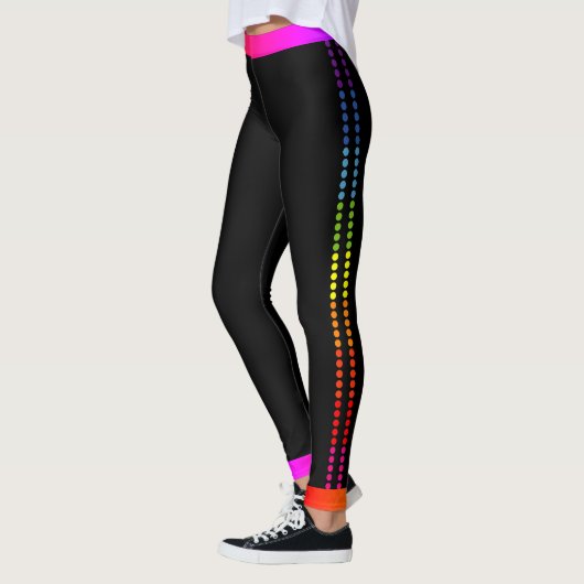 Rainbow Side Stippen / Trim op zwart (of uw kleur) Leggings (Links)