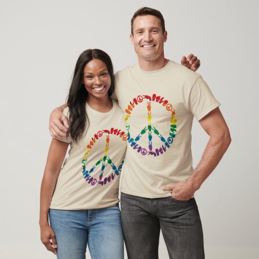 Rainbow Sign Language Peace Sign T-Shirt (Unisex)