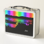 Rainbow Silhouette Mensen Gepersonaliseerde Lunchb (Achterkant)