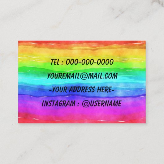 Rainbow Simple Designed Business Card Visitekaartje (Achterkant)