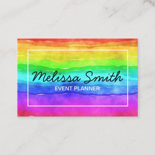 Rainbow Simple Designed Business Card Visitekaartje (Voorkant)