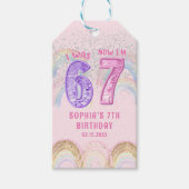 Rainbow Six Seven 67 Birthday Gift Tag Cadeaulabel (Voorkant)