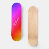 Rainbow Skateboard met aangepaste naamtekst (Voorkant)