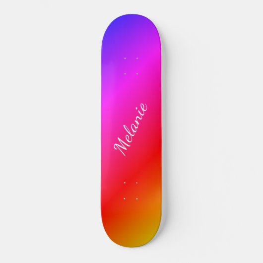 Rainbow Skateboard met aangepaste naamtekst (Voorkant)