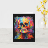 Rainbow Skeleton Anatomy Enge Halloween Kaart (Gele Bloem)