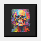 Rainbow Skeleton Anatomy Enge Halloween Magneet (Voorkant)
