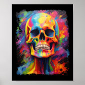 Rainbow Skeleton Anatomy Enge Halloween Poster (Voorkant)