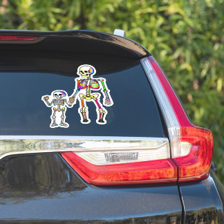 Rainbow Skeleton Familie Geïsoleerde Halloween Sticker