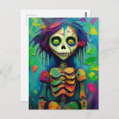 Rainbow Skeleton Zombie Doll Briefkaart (Voorkant / Achterkant)