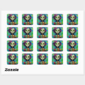 Rainbow Skeleton Zombie Doll Vierkante Sticker (Vel)