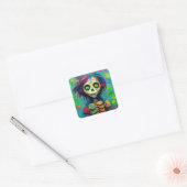 Rainbow Skeleton Zombie Doll Vierkante Sticker (Envelop)