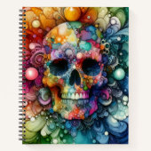 Rainbow Skull Alcohol Ink Deluxe Notitieboek (Voorkant)