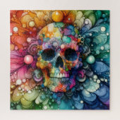 Rainbow Skull Alcohol Ink Legpuzzel (Verticaal)