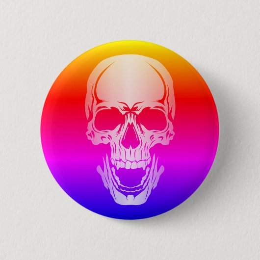 Rainbow Skull-Button Ronde Button 5,7 Cm (Voorkant)