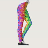Rainbow Skull Crossbones in Pride Colors Leggings (Rechts)