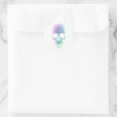 Rainbow Skull - Custom Background Ronde Sticker (Tas)