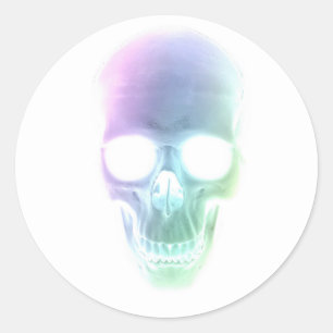 Rainbow Skull - Custom Background Ronde Sticker