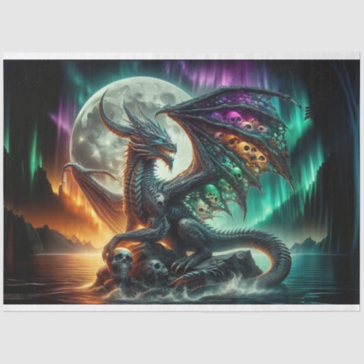 Rainbow Skull Dragon Tissuepapier (Voorkant)