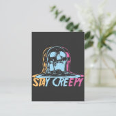 Rainbow Skull Kawaii: blijf kreukelig Gothic Briefkaart (Staand voorkant)
