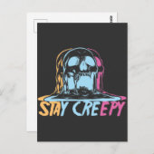 Rainbow Skull Kawaii: blijf kreukelig Gothic Briefkaart (Voorkant / Achterkant)