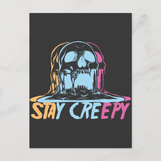 Rainbow Skull Kawaii: blijf kreukelig Gothic Briefkaart (Voorkant)
