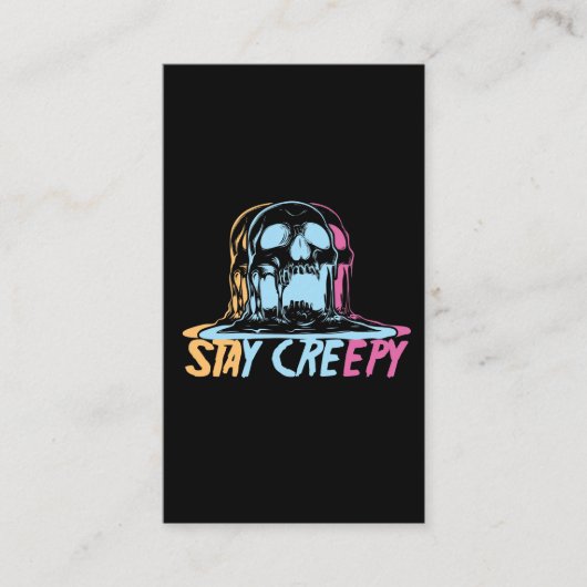 Rainbow Skull Kawaii: blijf kreukelig Gothic Visitekaartje (Voorkant)