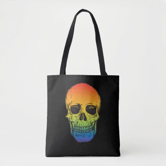 Rainbow Skull - voor Trick or treat en plezier! Tote Bag (Voorkant)