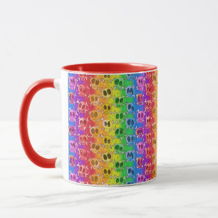 Rainbow Skulls Gay Pride Flag Colors Mok