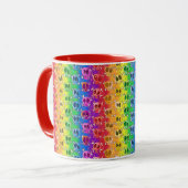 Rainbow Skulls Gay Pride Flag Colors Mok (Voorkant links)
