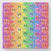 Rainbow Skulls Gay Pride Flag Colors Stenen Onderzetter (Voorkant)