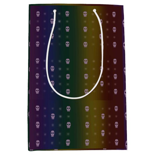 Rainbow Skulls Gift Bag Medium Cadeauzakje (Voorkant)
