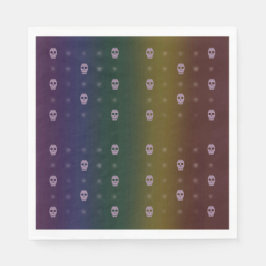 Rainbow Skulls Napkins Servet