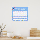 Rainbow Sky Baby shower raadt de vervaldatum Poster (Keuken)