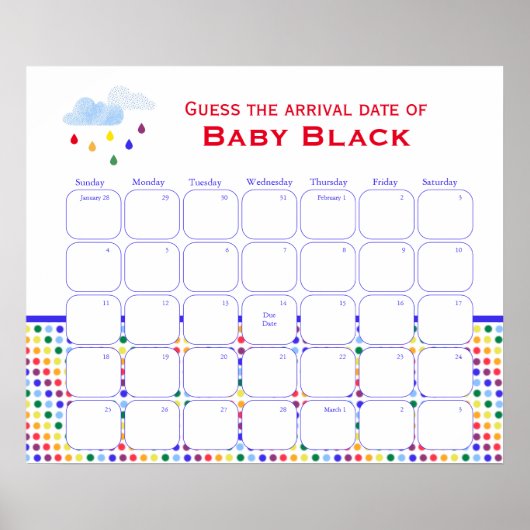 Rainbow Sky Baby shower raadt het Poster Vervaldat (Voorkant)