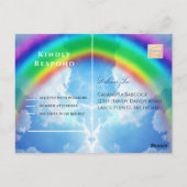 Rainbow Sky Beach Wedding RSVP Briefkaart (Achterkant)