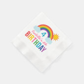 Rainbow Sky Modern Girl Custom Birthday Party Servet (Hoek)