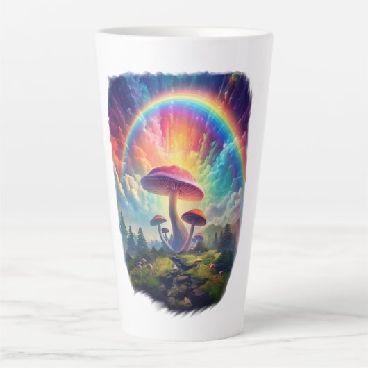 Rainbow Sky Mushroom Latte Mok (Voorkant)
