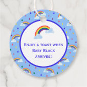 Rainbow Sky Pop het als ze Baby shower Pop Bedankjes Labels (Achterkant)