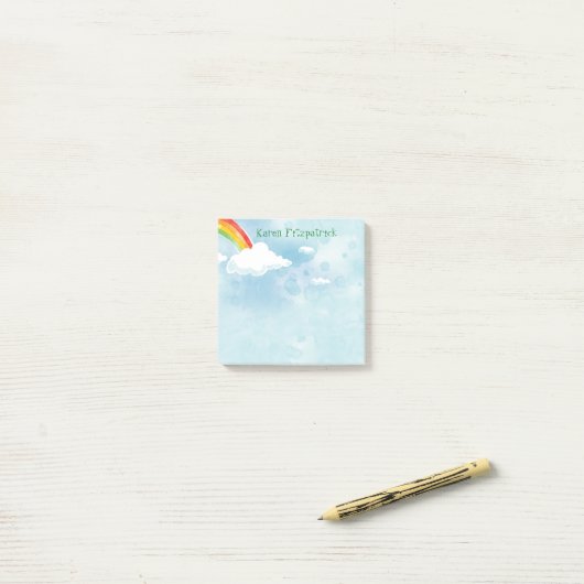 Rainbow Sky toevoegen naam 3x3 Post-it® Notes (Op bureau)