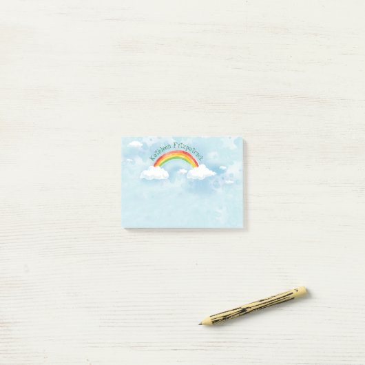 Rainbow Sky toevoegen naam 4x3 Post-it® Notes (Op bureau)