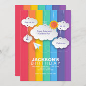 Rainbow Sky-uitnodiging Kaart (Voorkant / Achterkant)